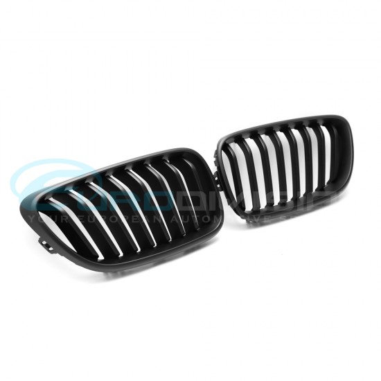 BMW M Performance Style Matte Black Front Grilles F22 / F23 2 Series Fitment