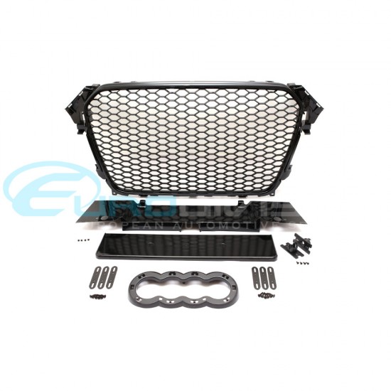 Audi RS4 Style Grille for A4 / S4 B8 Facelift Gloss Black Finish