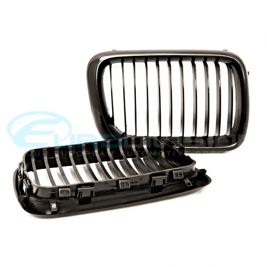 BMW 3 Series E36 Facelift Gloss Black Front Grilles