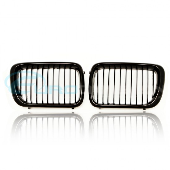 BMW 3 Series E36 Facelift Gloss Black Front Grilles