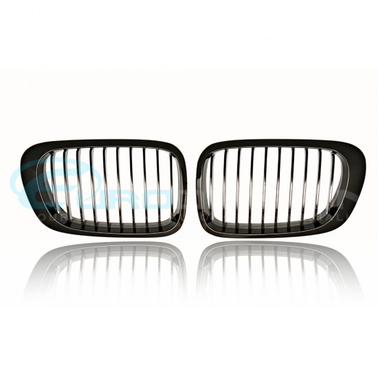 BMW 3 Series E46 Coupe / Convertible Pre-Facelift Gloss Black Front Grilles