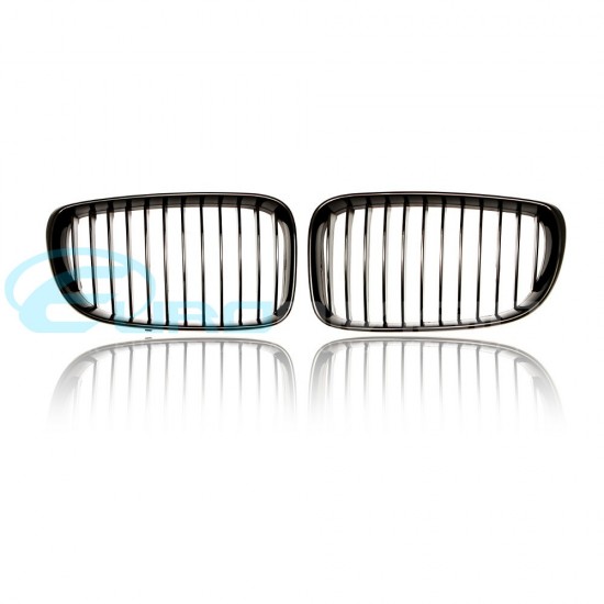 BMW 1 Series E82 Coupe / E88 Convertible Gloss Black Front Grilles