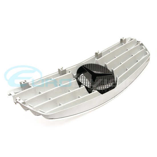 Mercedes E Class W211 Pre-facelift 2003-2006 AMG Style Silver Front Grille